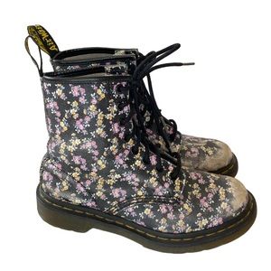 Dr. Martens Floral Print Leather Boots